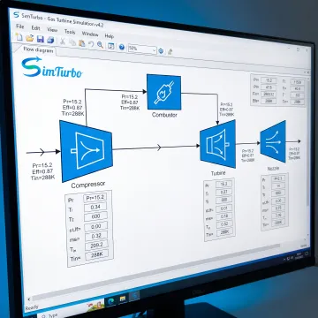 Gas turbine component model on engineering simulation software