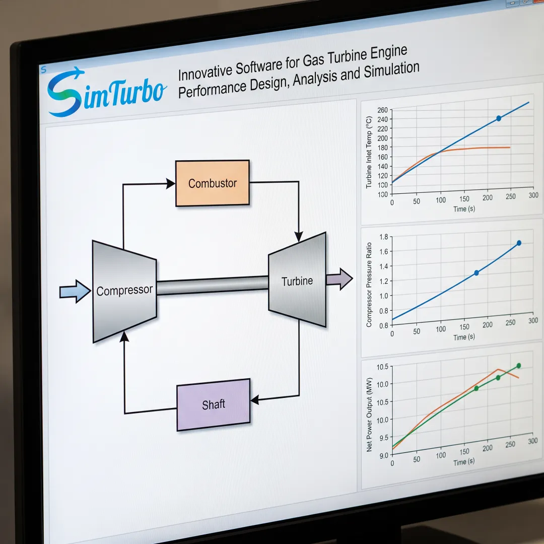Gas turbine model with performance charts
