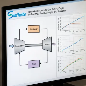 Gas turbine model with performance charts
