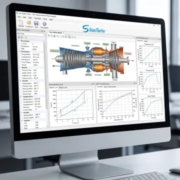 Engineer reviewing a gas turbine performance model