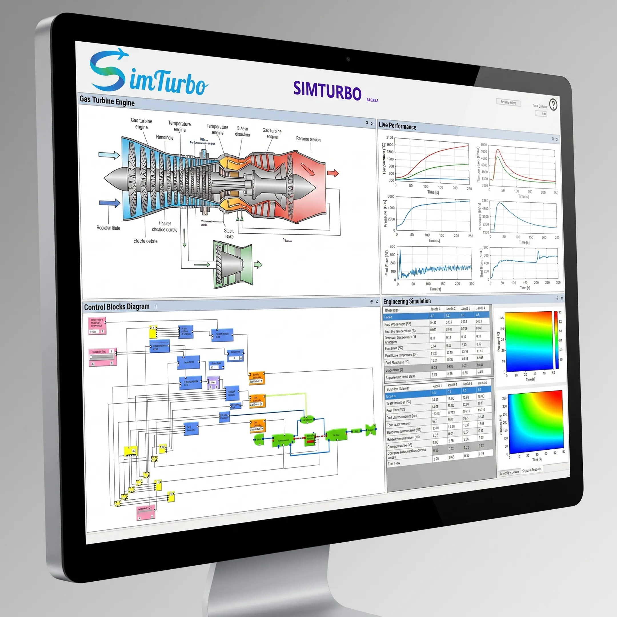 Gas turbine performance simulation on a computer