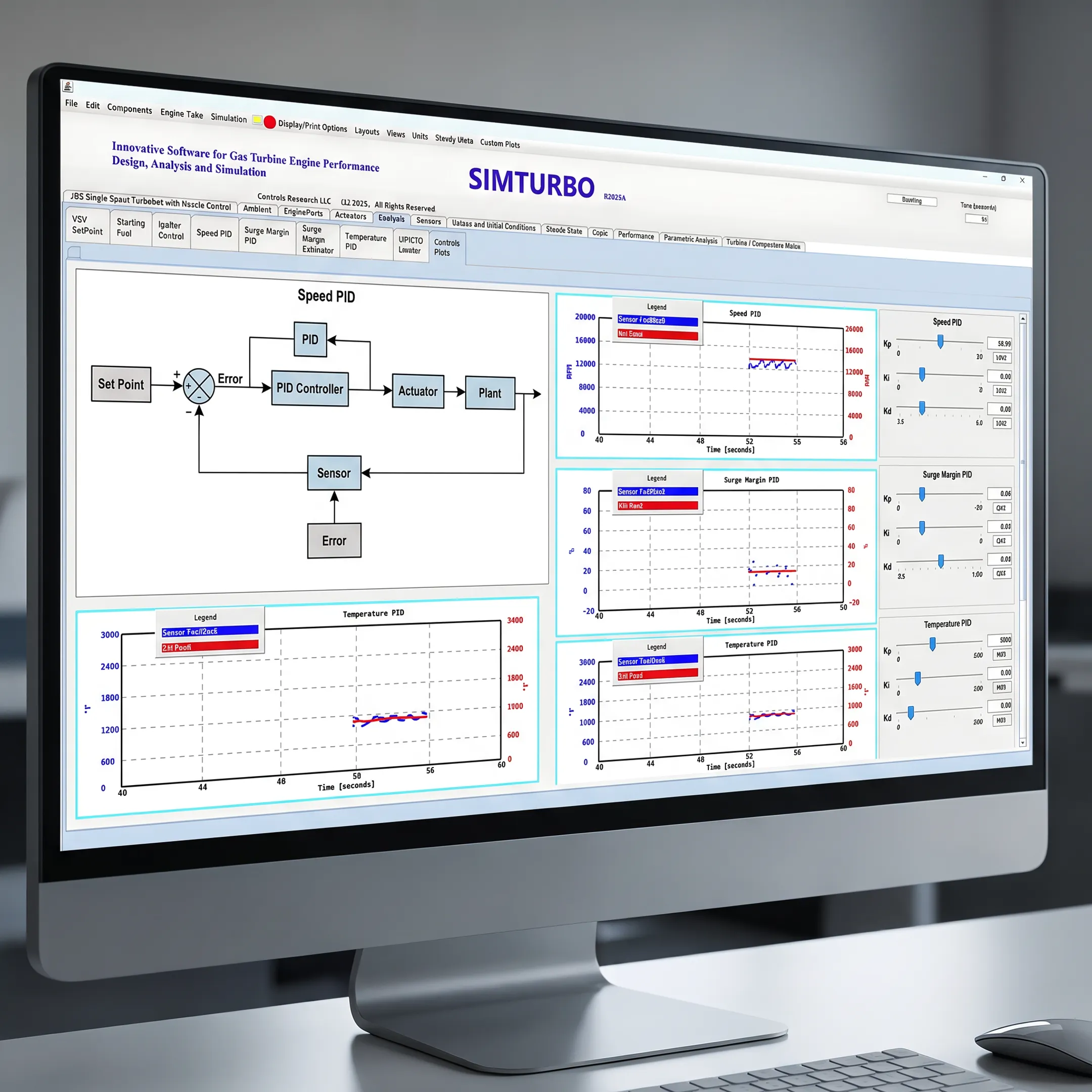 Engineer reviewing PID control simulation graphs