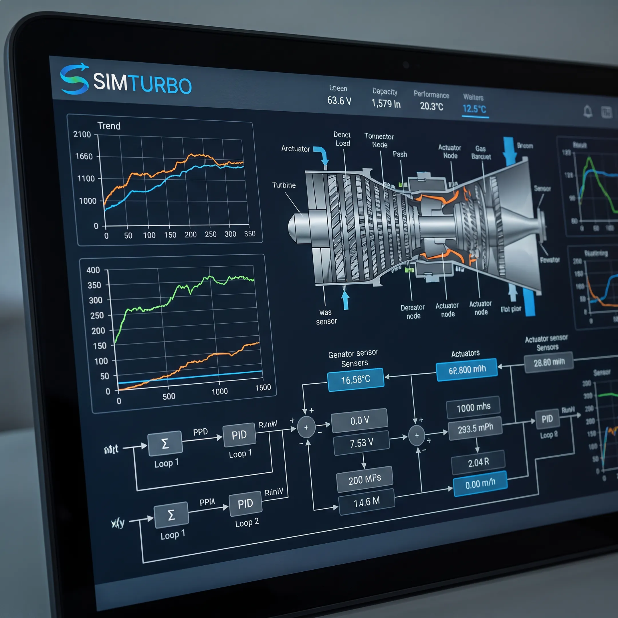 Gas turbine performance model with interactive charts