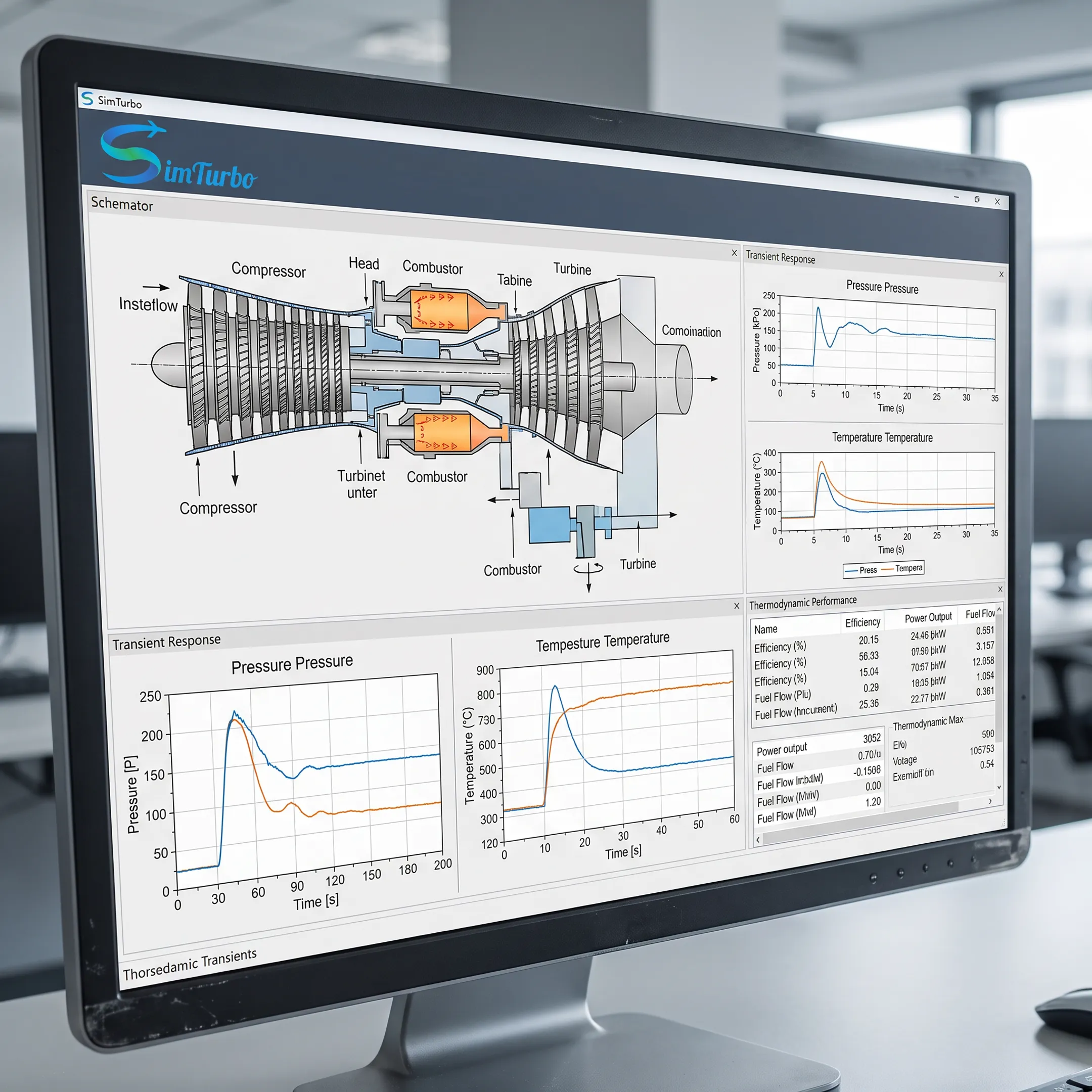 Gas turbine performance simulation on an engineering computer