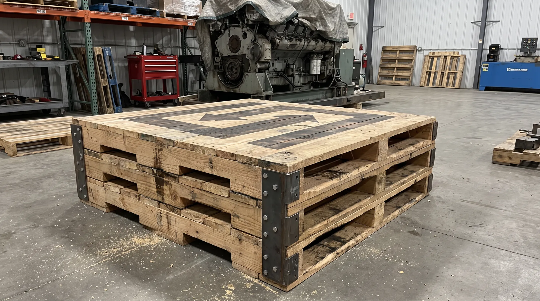 Custom heavy-duty pallet built for high-capacity machinery applications