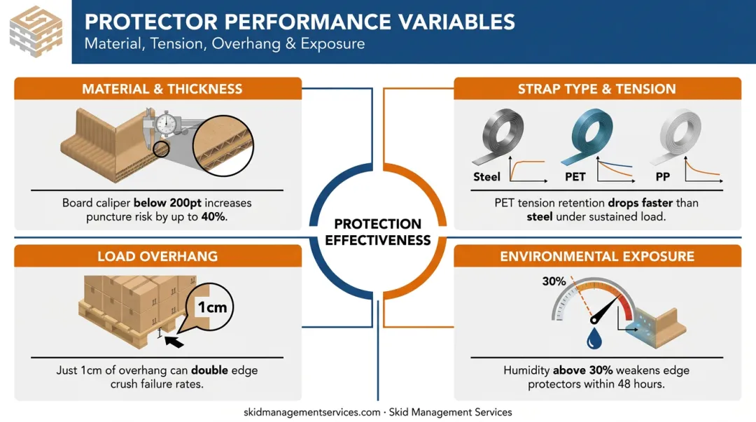Four key parameters affecting corner protector load-shifting performance