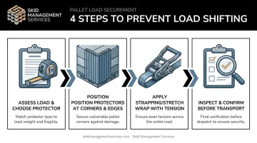 4-step process to prevent pallet load shifting with corner protectors