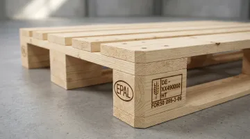 EPAL Euro pallet showing certified corner block markings and standardized wood construction