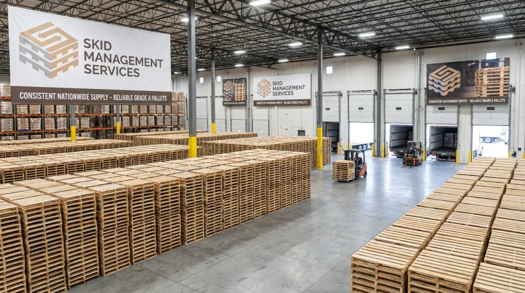 Skid Management Services pallet warehouse and national supplier network facility