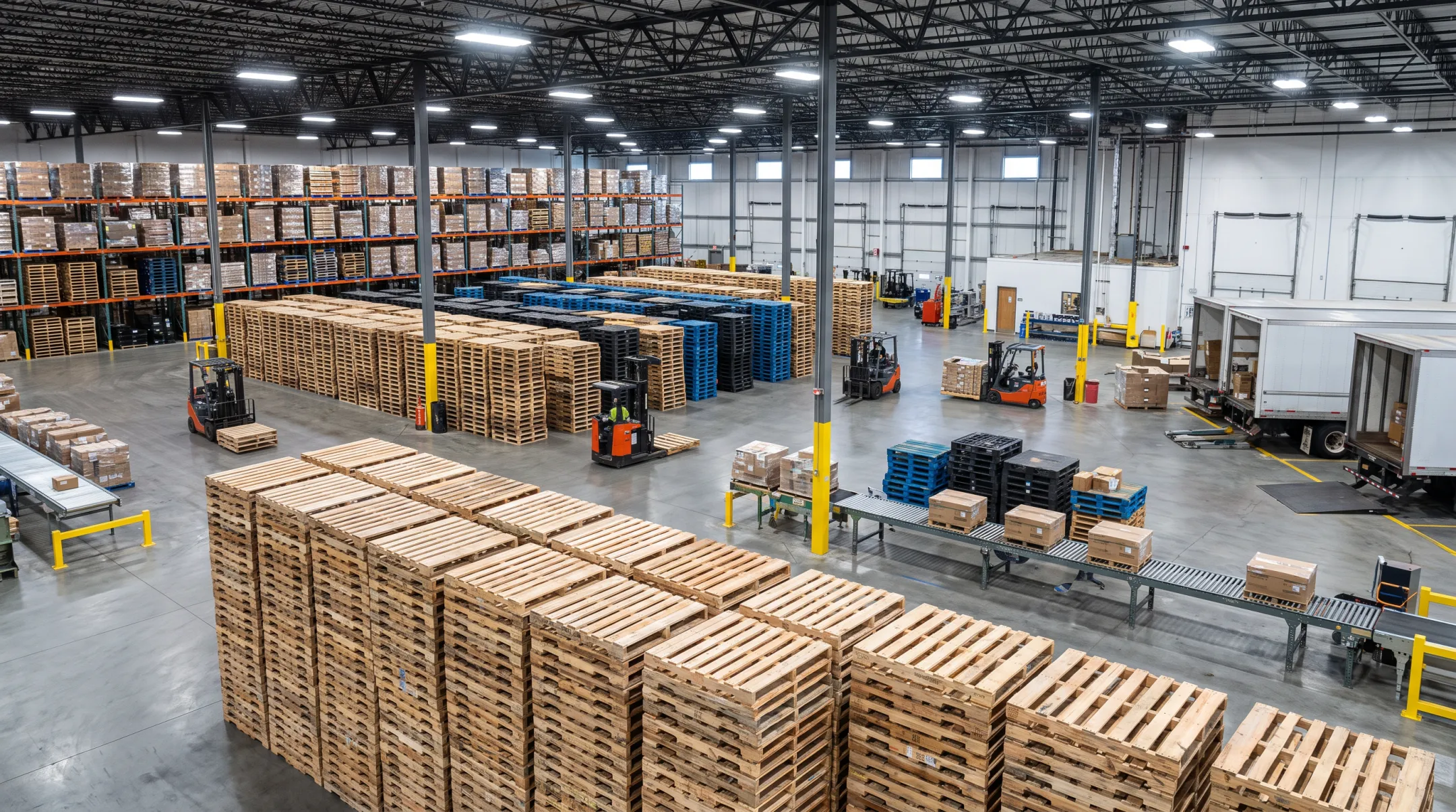 Pallet inventory and supplier network supporting dependable national supply