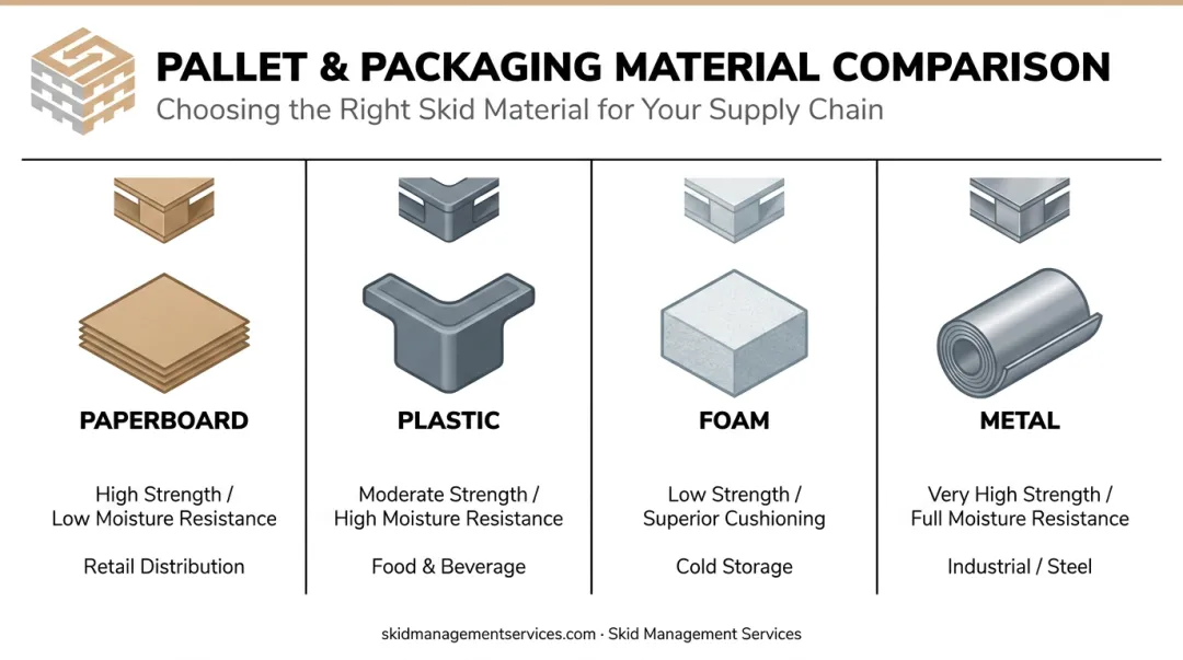 Corner protector material types comparison across paperboard plastic foam and metal