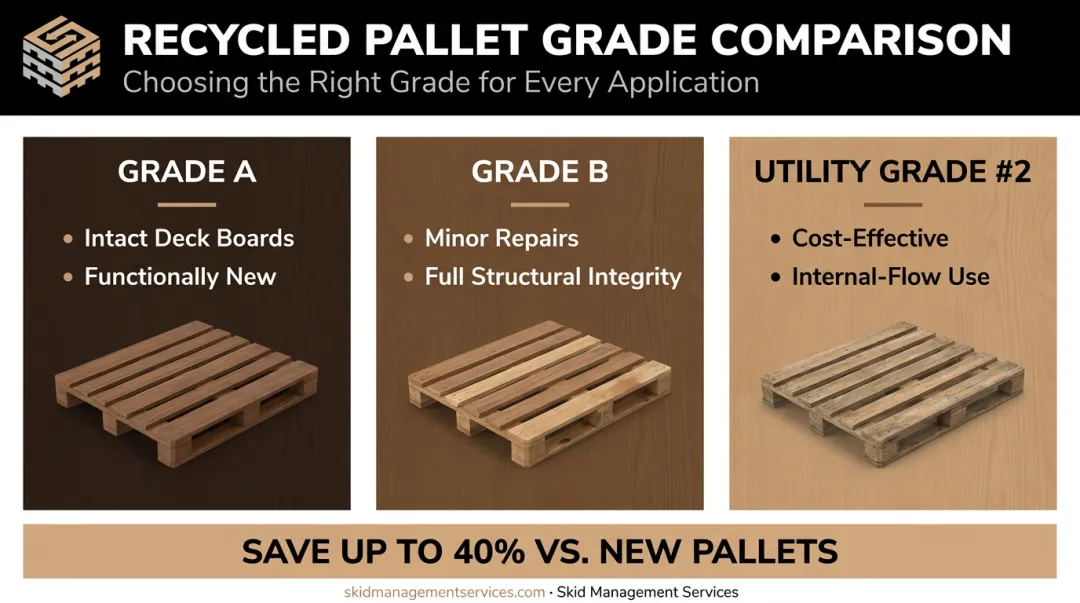 Comparison of Grade A Grade B and Utility pallet recycling tiers