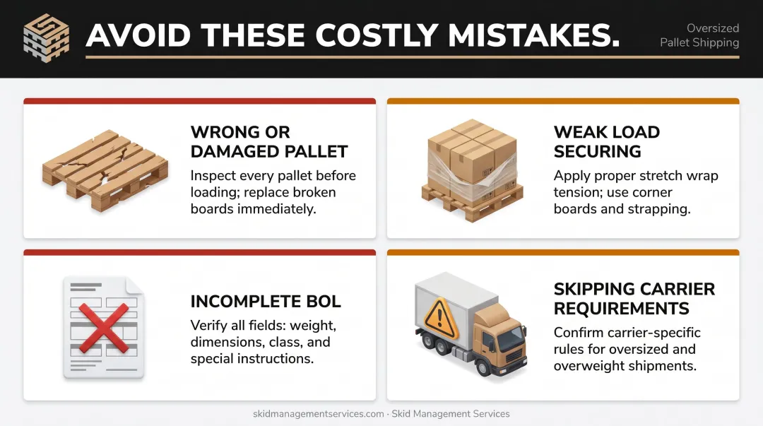 Four common oversized pallet shipping mistakes and how to avoid each error