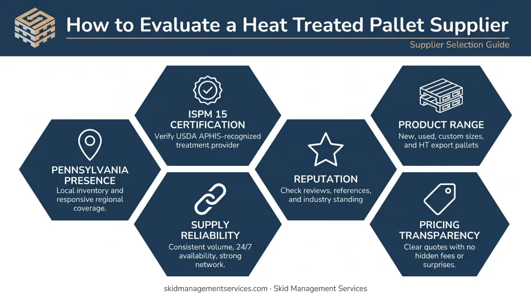 Six criteria for evaluating heat treated pallet suppliers certification reliability and supply continuity