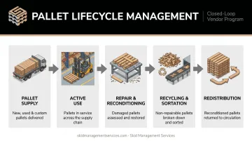 Full pallet lifecycle management process from supply through recycling and reverse logistics