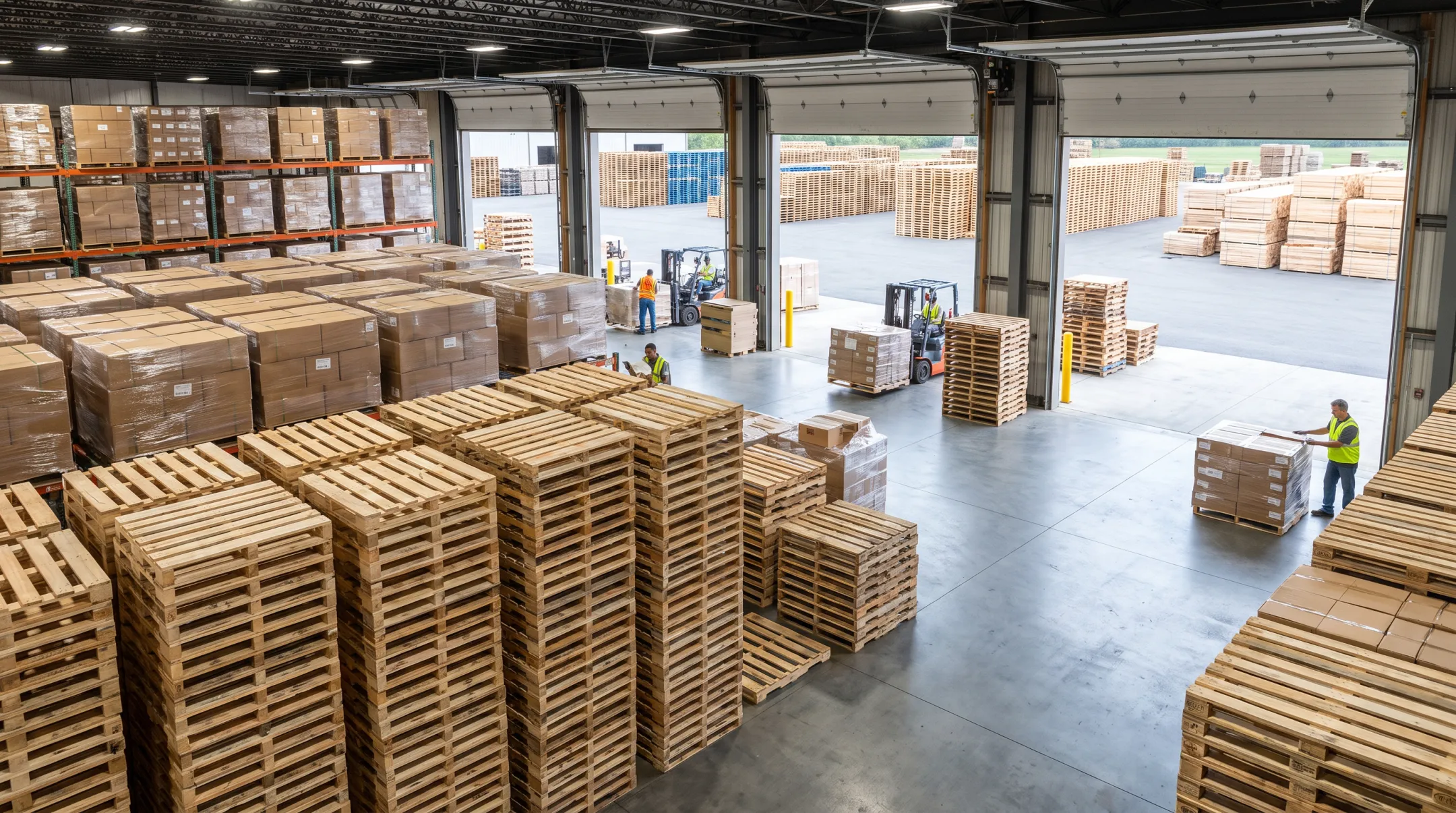 Company pallet inventory network supporting reliable national delivery