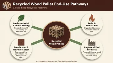 Four end-of-life pathways for recycled wood pallet material