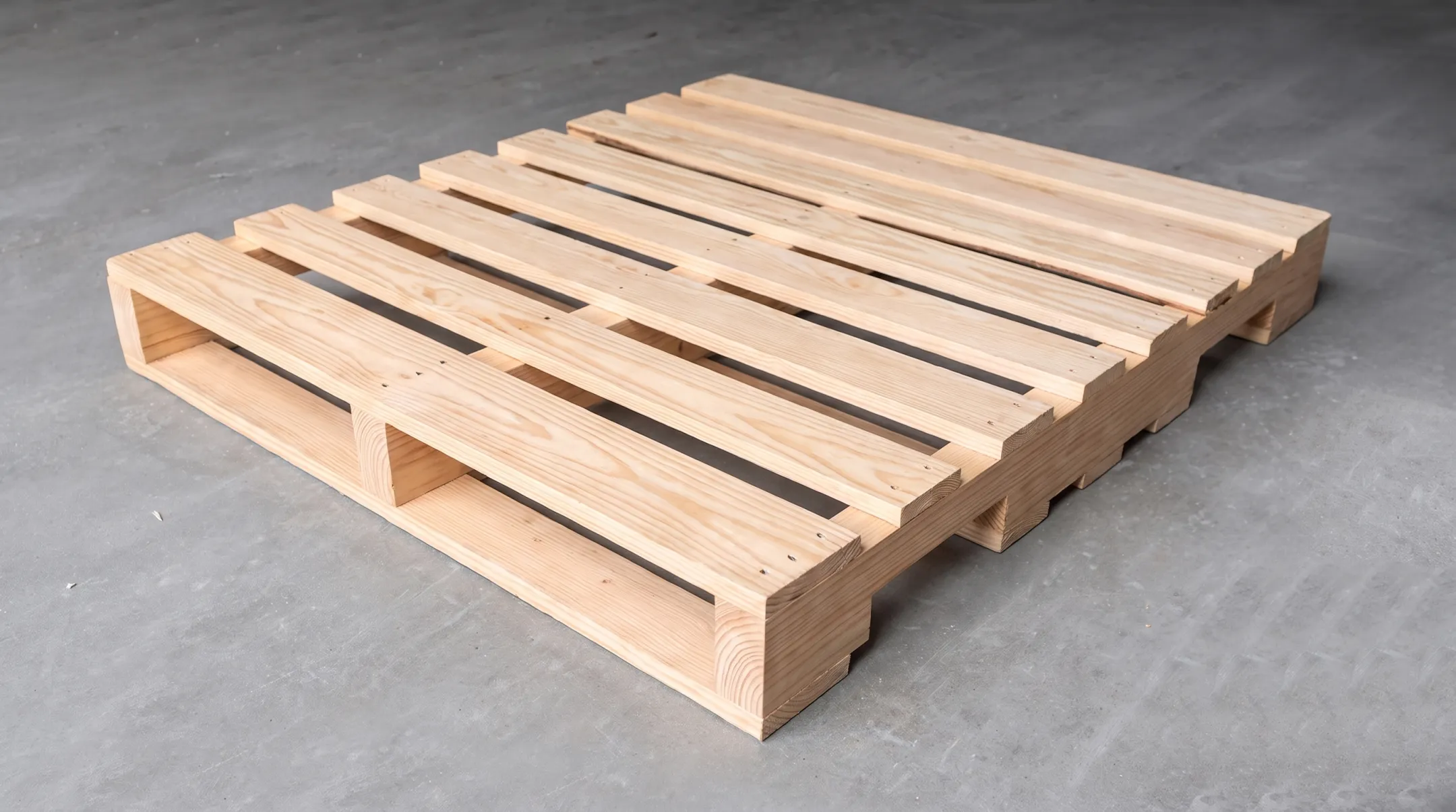 Near-new Grade A wood pallet with intact clean deck boards
