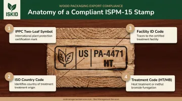 ISPM-15 compliant pallet stamp four required elements diagram