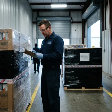 Technician documenting product destruction process