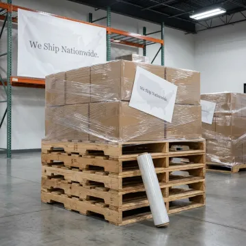 Custom pallets and freight packaging ready for shipment