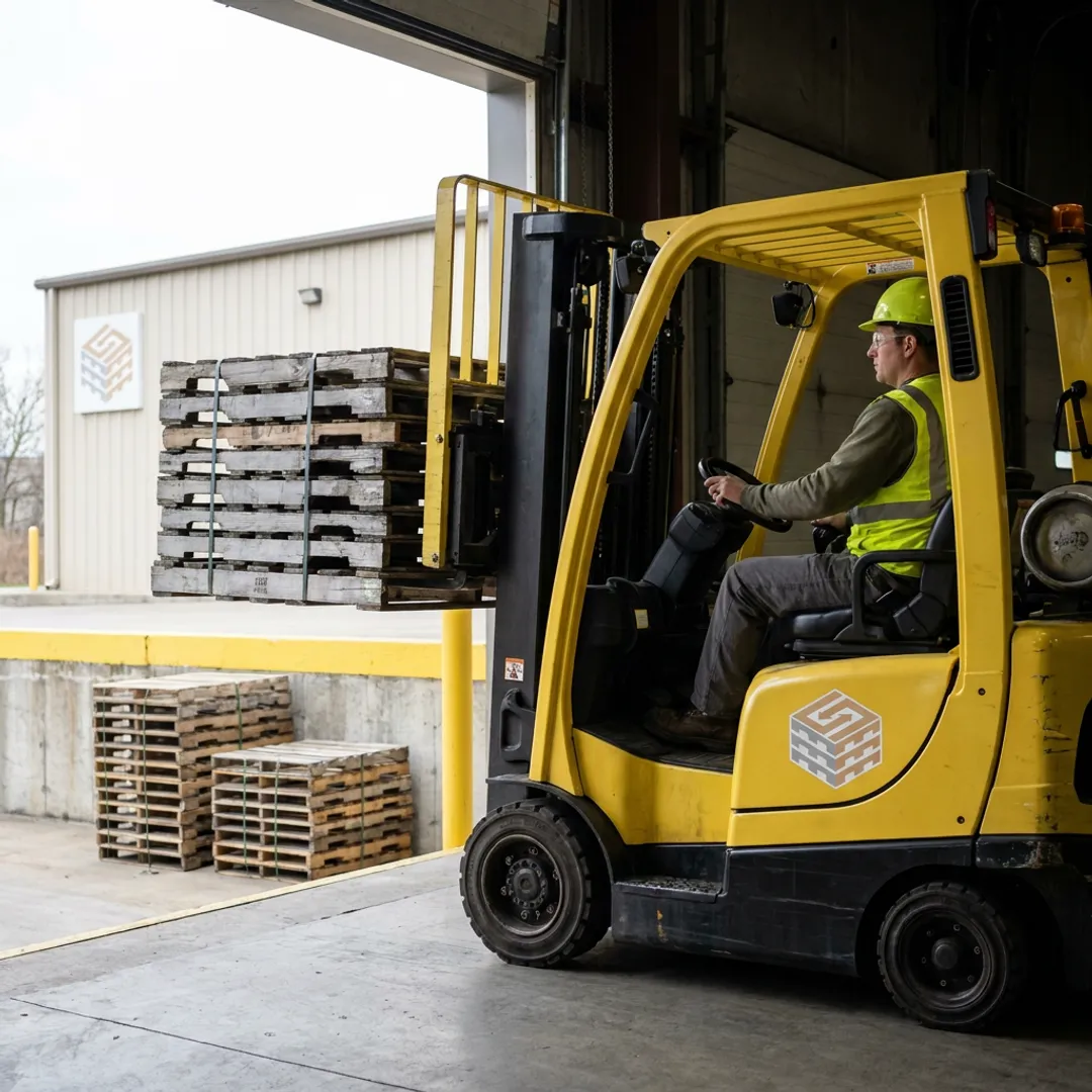 Warehouse pallet pickup process