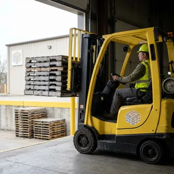 Warehouse pallet pickup process