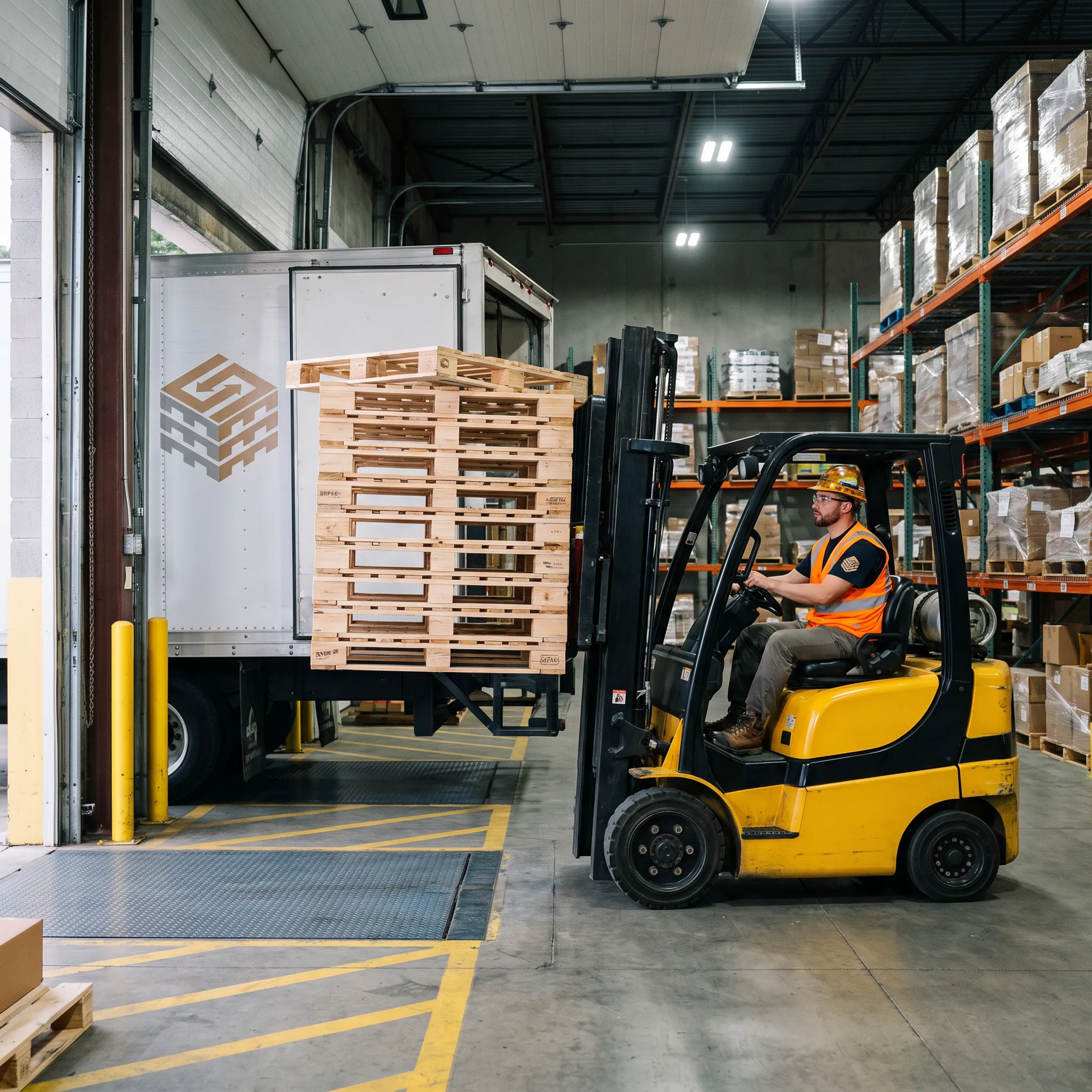 Pallets staged for rapid delivery