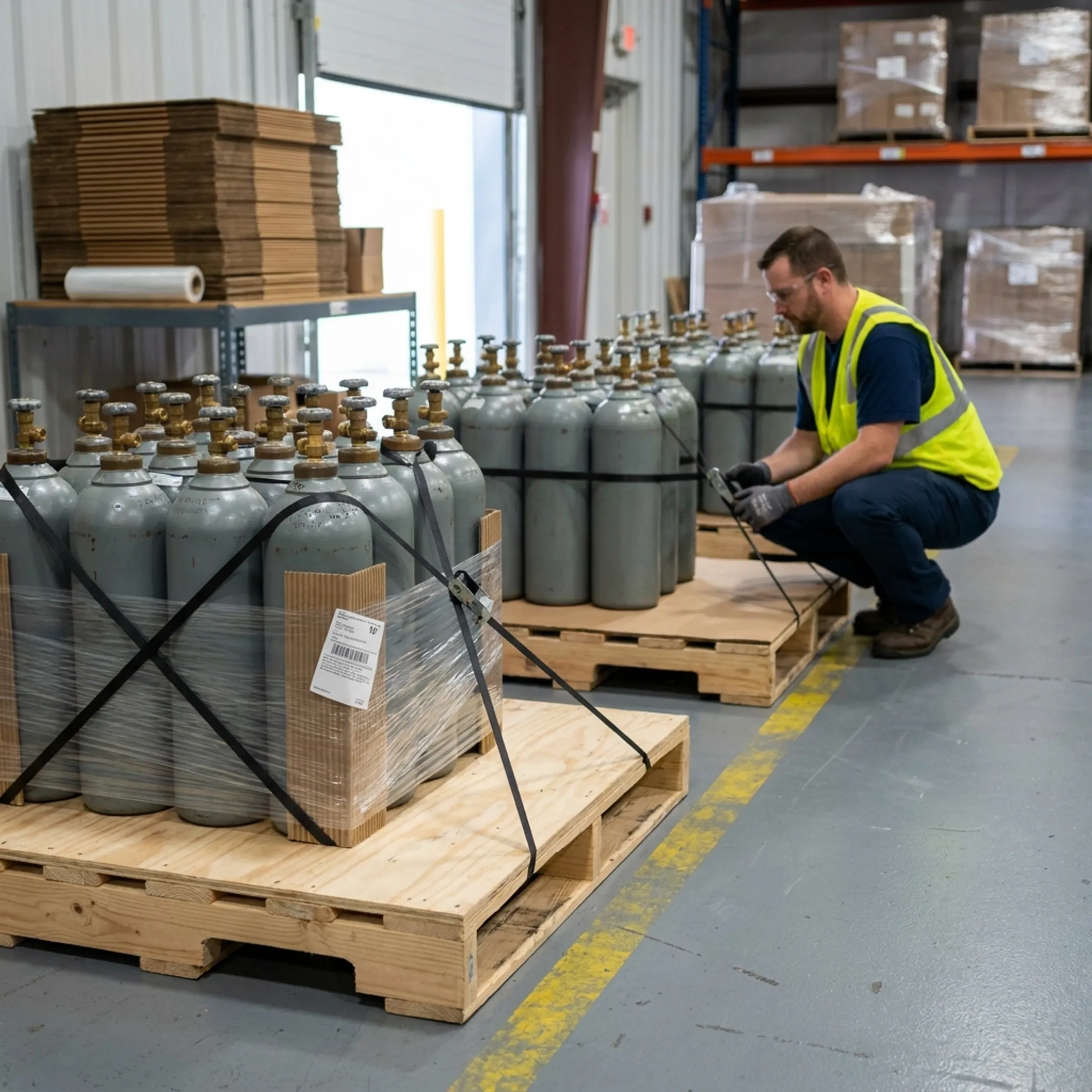 Industrial gas distribution pallets