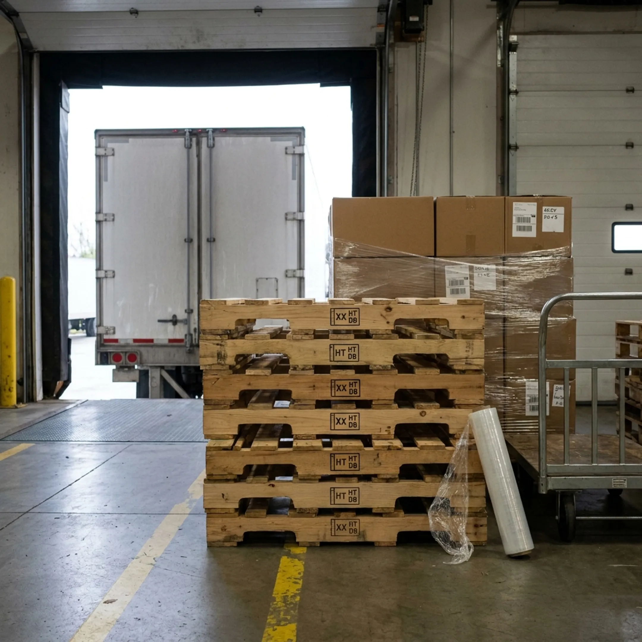 Export pallets with ISPM-15 marking