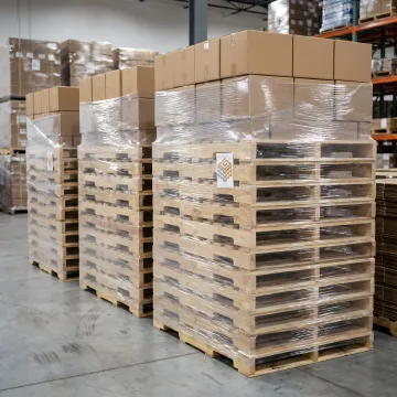 Custom pallets and freight packaging ready for shipment