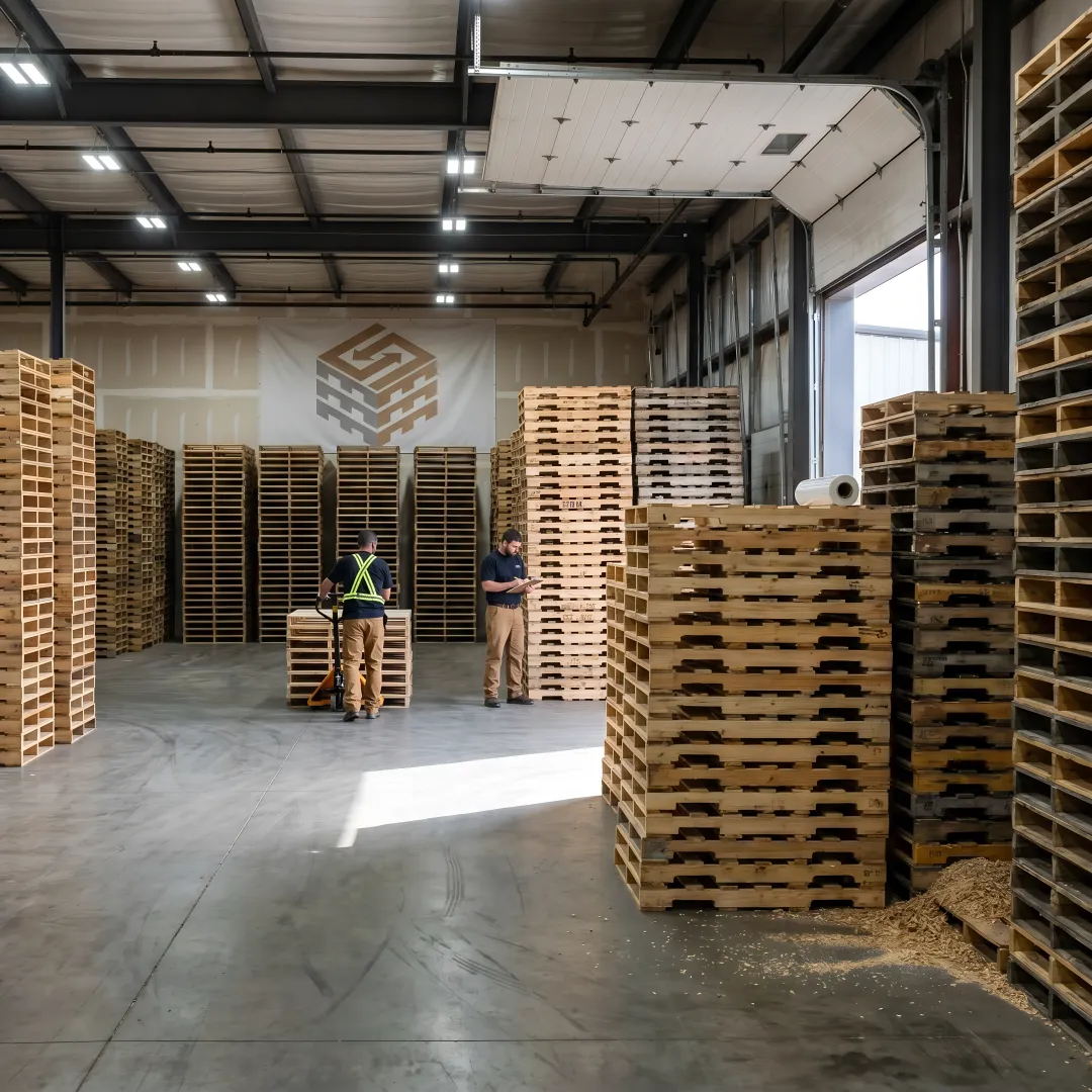Wood pallets prepared for national shipping