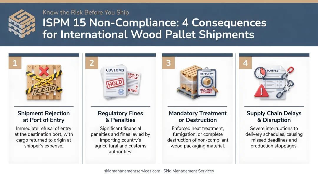 Four consequences of ISPM 15 non-compliance for international wood pallet shipments