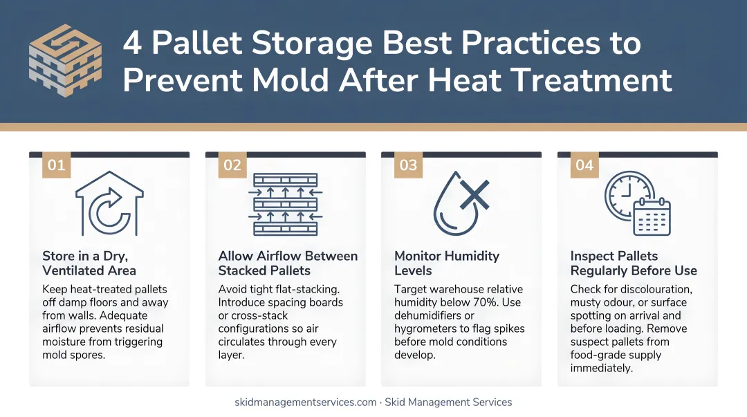 Four pallet storage best practices to prevent mold growth after heat treatment