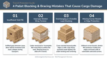 Four most common pallet blocking and bracing mistakes causing cargo damage in transit