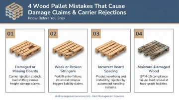 Four most common wood pallet shipping mistakes causing damage claims and carrier rejections