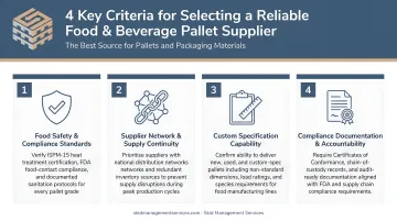 Four key criteria for selecting reliable food and beverage pallet supplier checklist