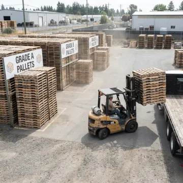 Sorted recycled pallets ready for delivery