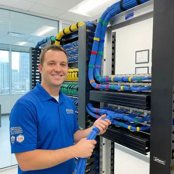 Professional network cabling installation in Atlanta office environment