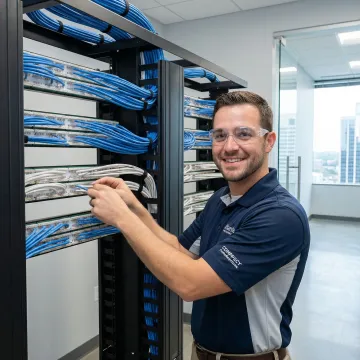 Professional network cabling installation in Atlanta office space