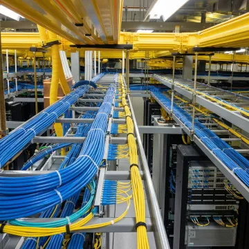 Fiber optic network infrastructure for telecommunications central office