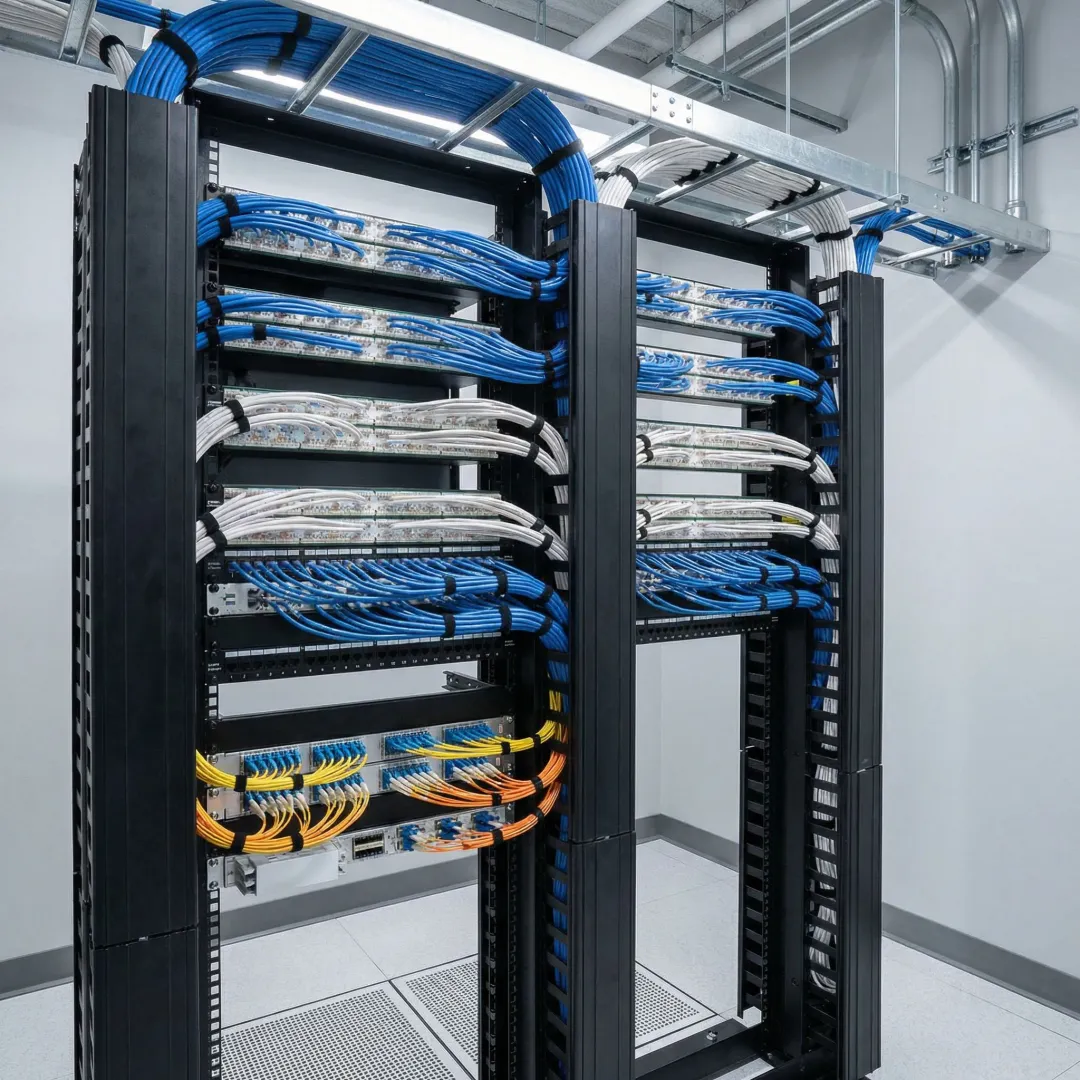 Network rack installation at remote Atlanta business facility