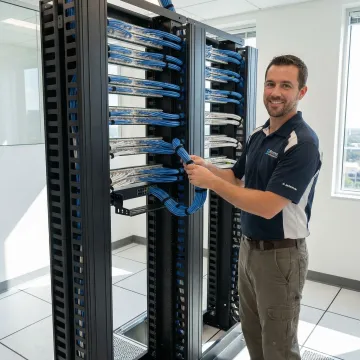Professional network cabling installation in Jacksonville commercial office