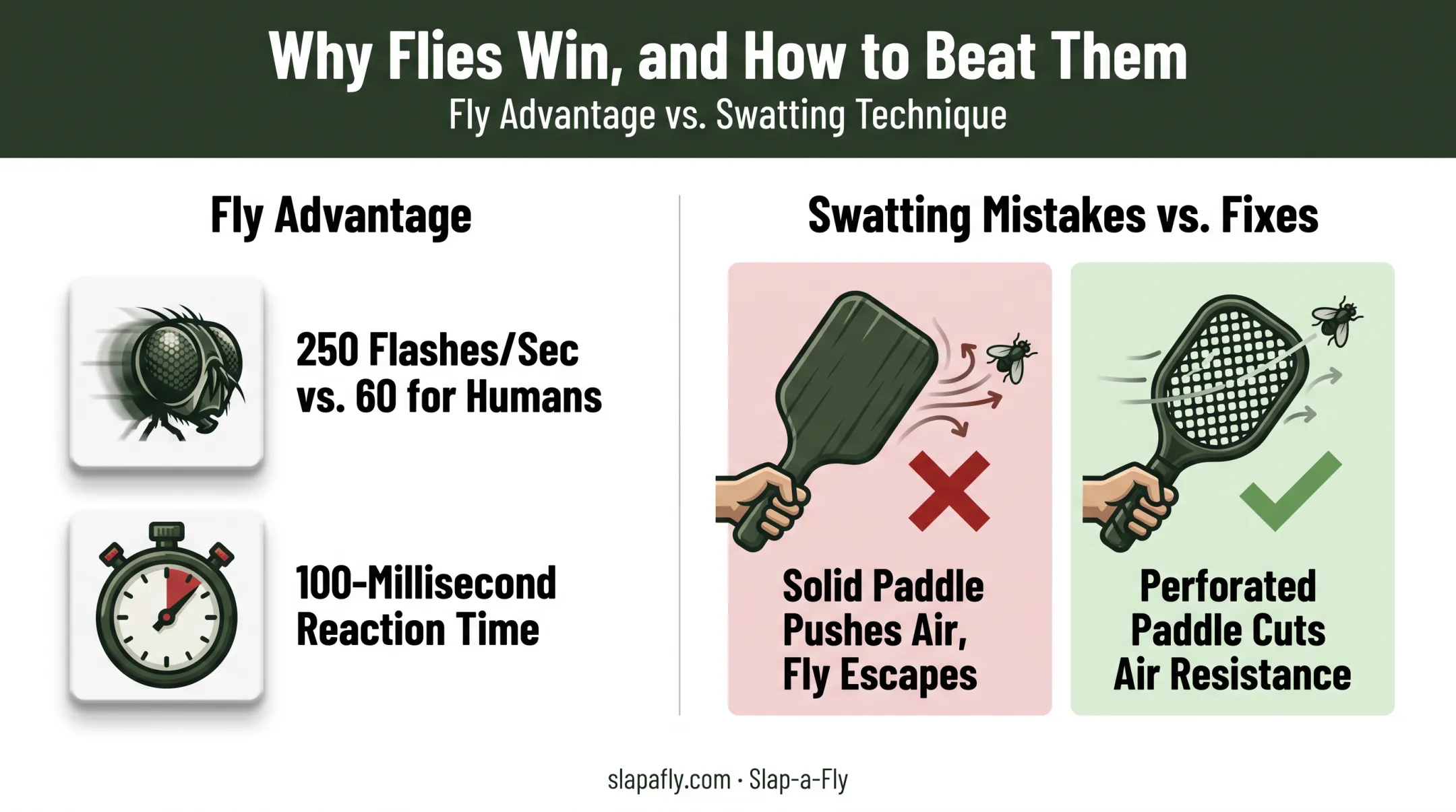 Fly vision and reaction speed versus human swatting technique comparison