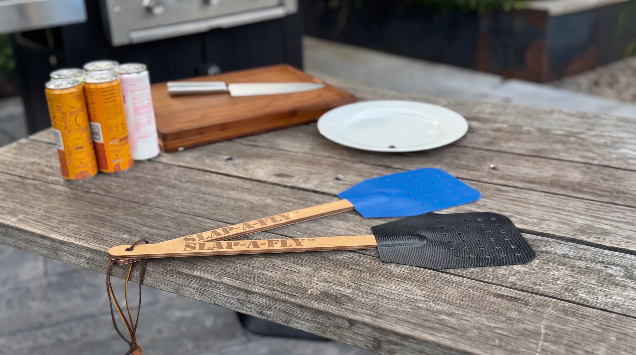 Slap-a-Fly flyswatter showing Herculite 80 fabric and aircraft spruce handle