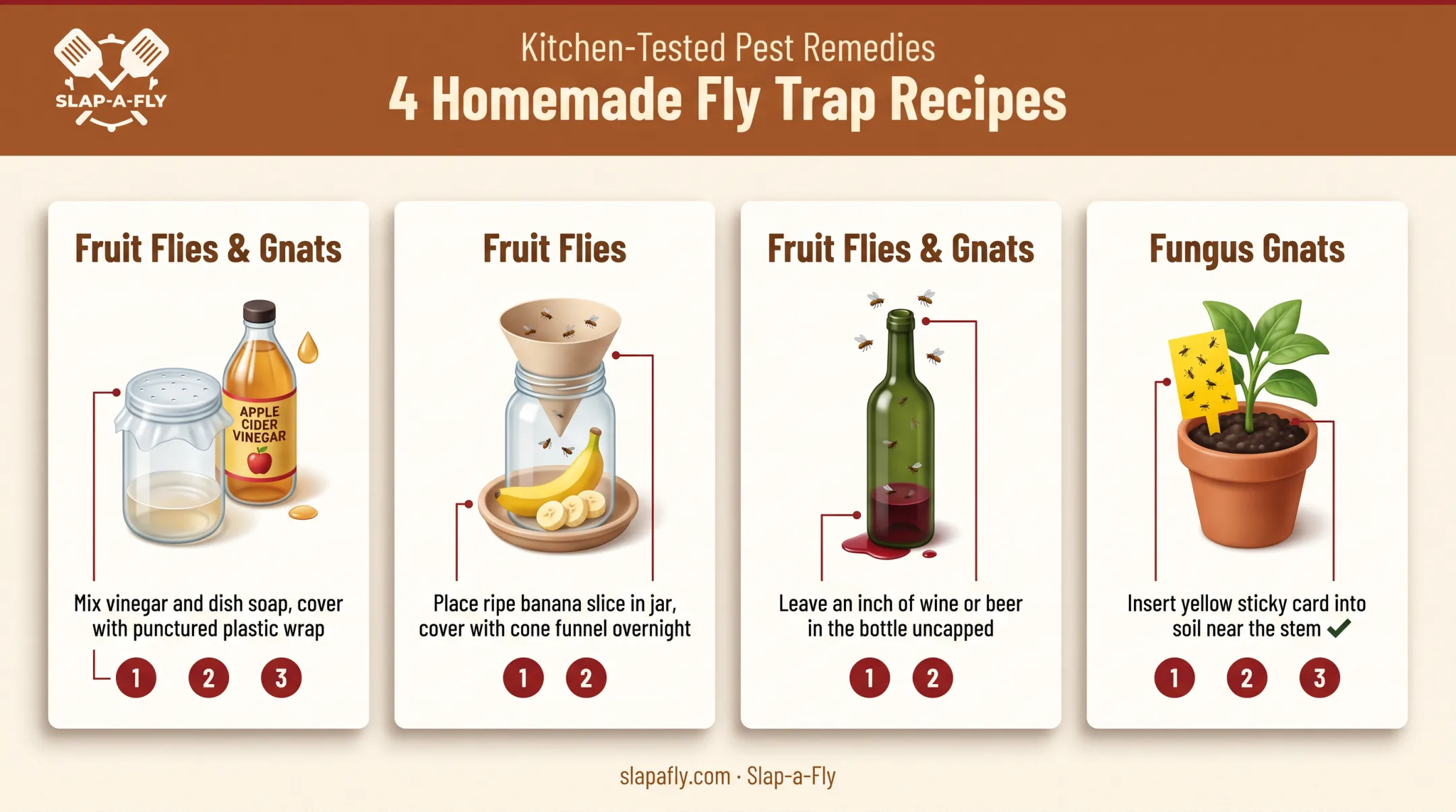 DIY gnat trap types comparison for kitchen and houseplant pests