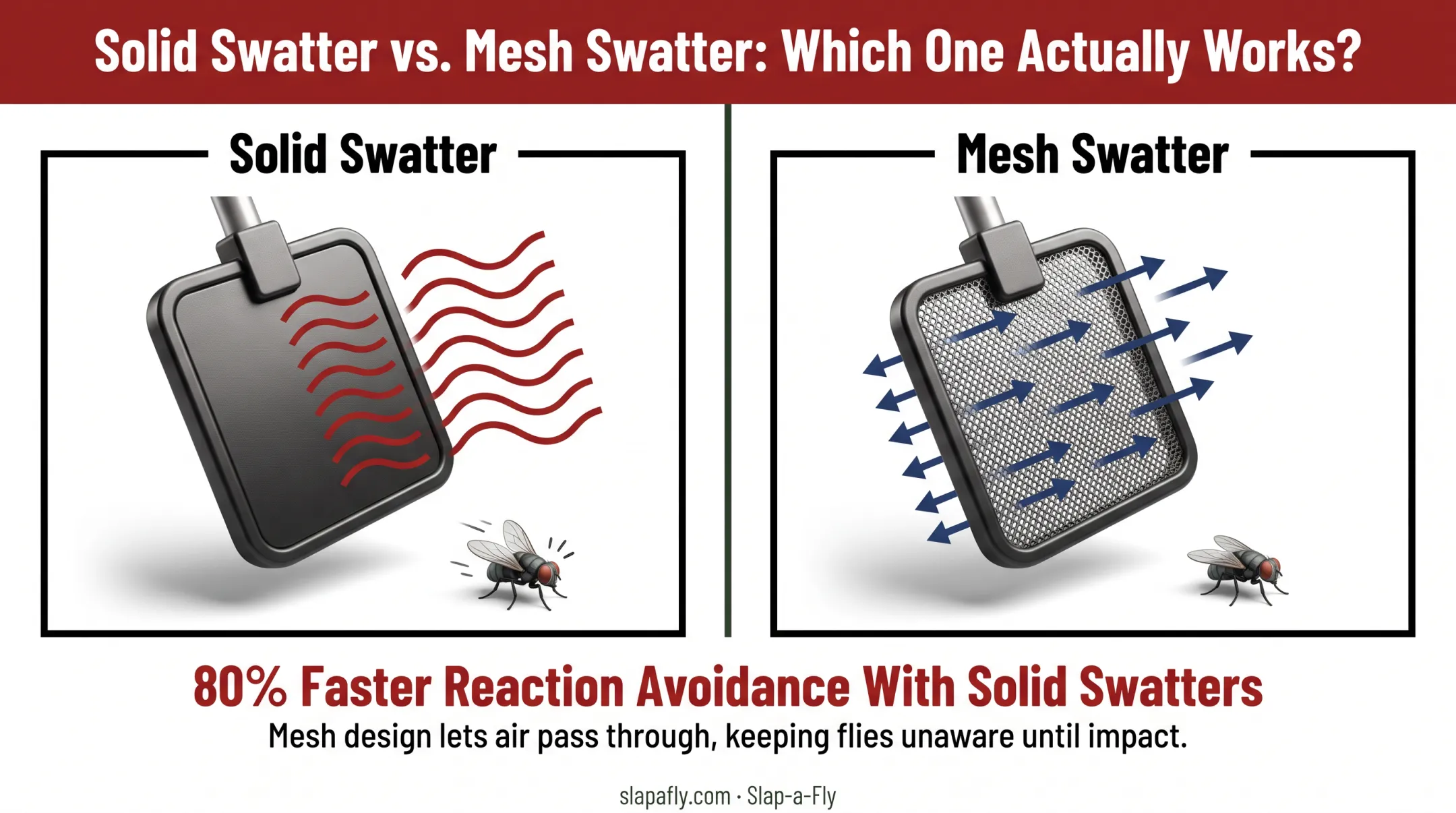 Perforated versus solid flyswatter airflow comparison diagram