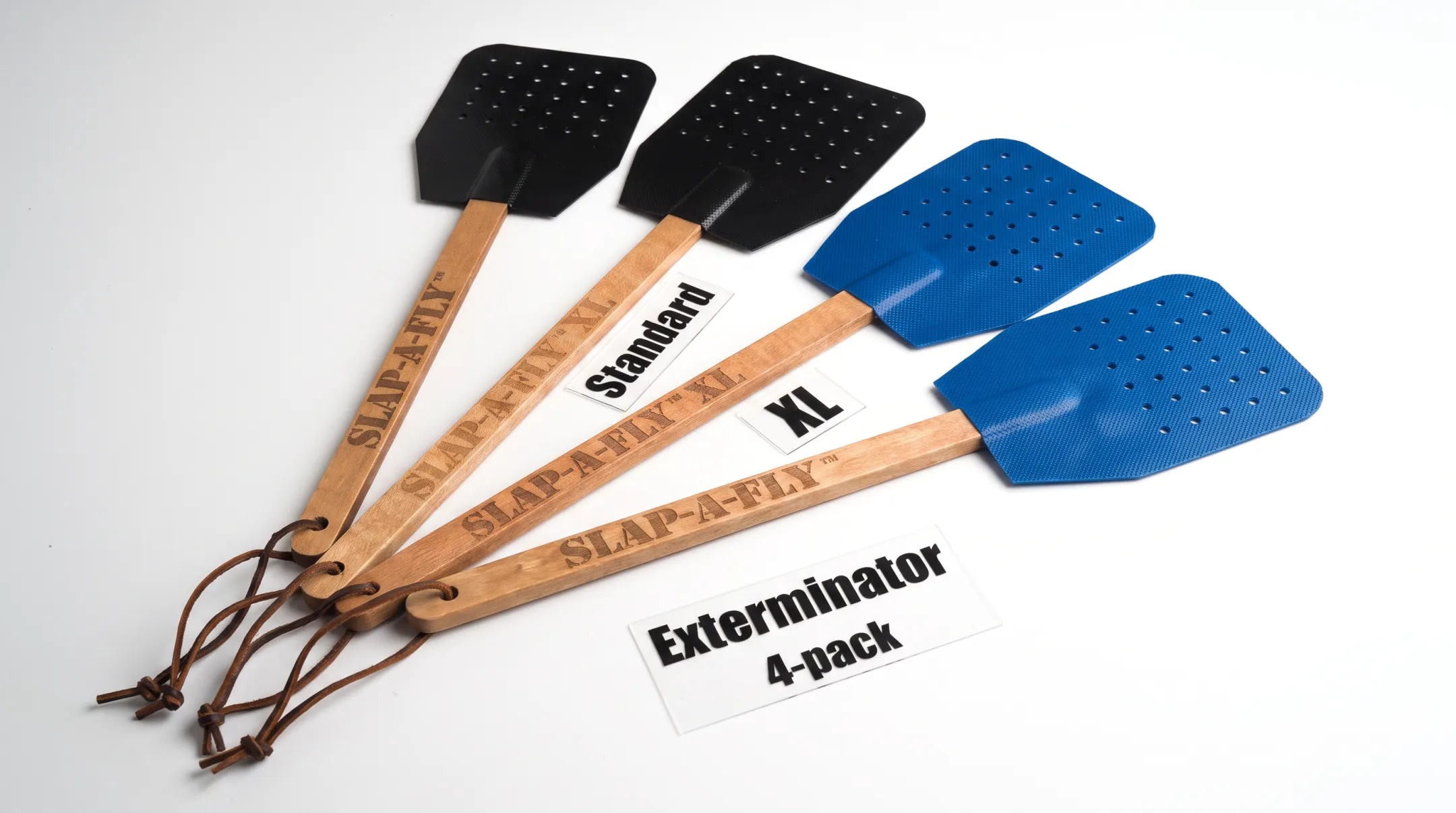 Slap-a-Fly swatter product lineup Standard XL and Exterminator pack