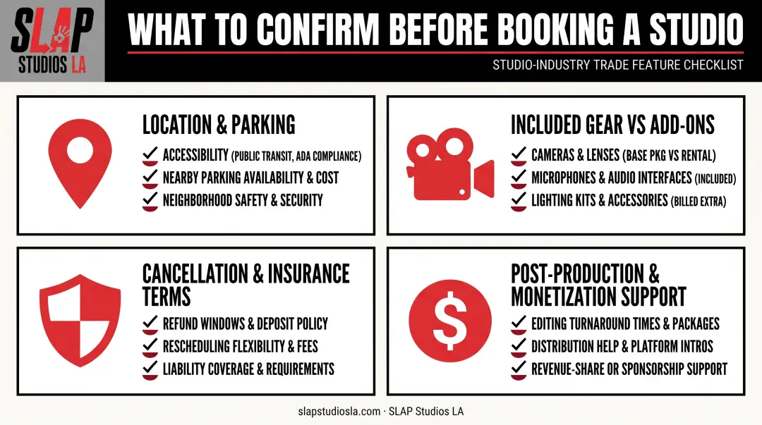 Studio rental cost factors checklist for choosing the right space