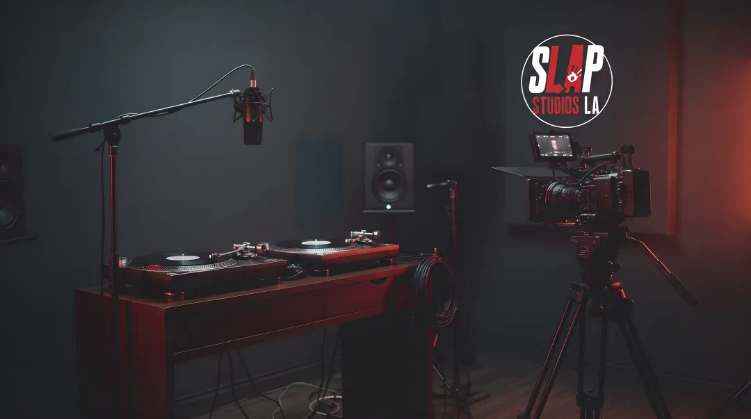 SLAP Studios LA production setup with cinema cameras and lighting equipment